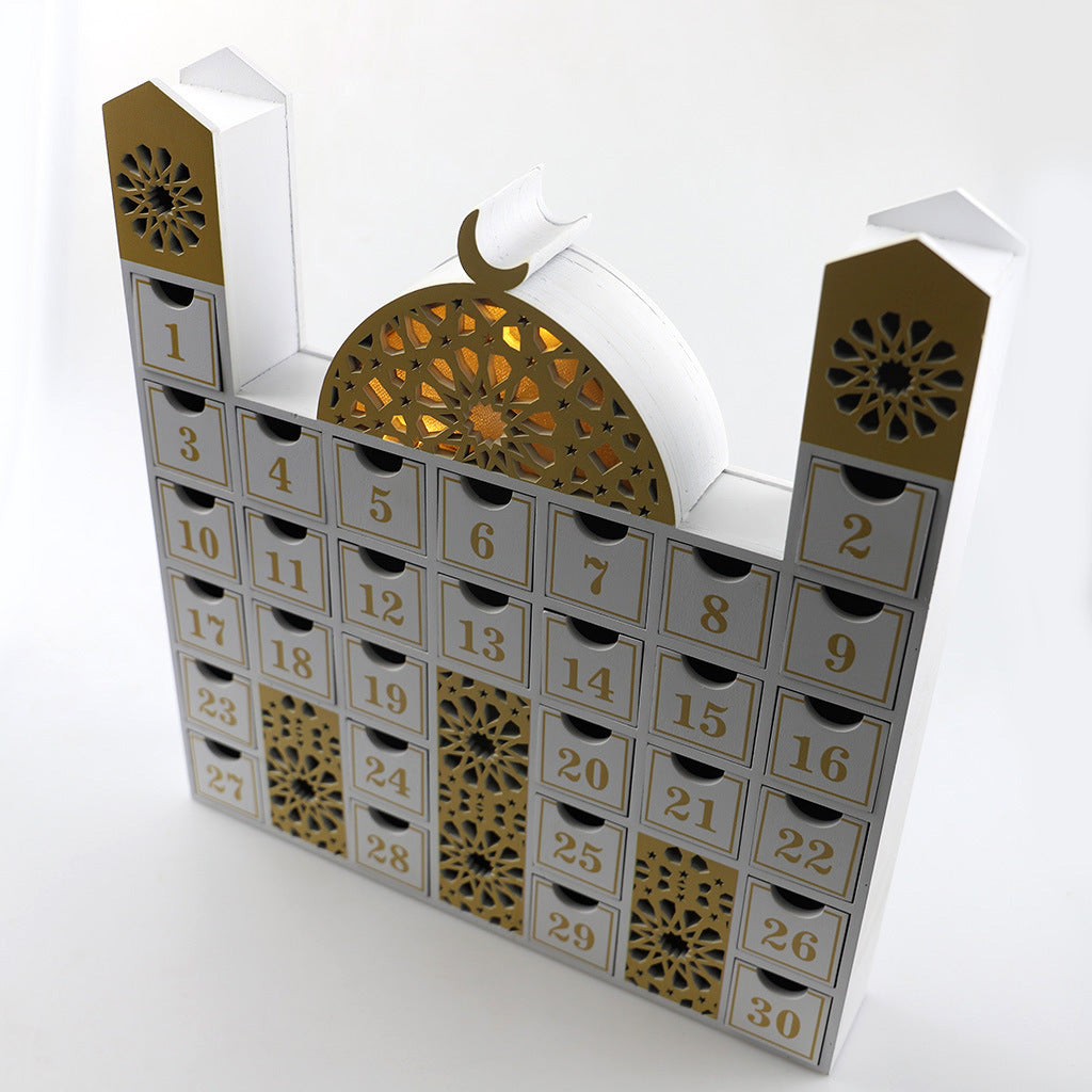Wooden Luxury Ramadan Advent Calendar - White