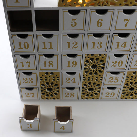 Wooden Luxury Ramadan Advent Calendar - White