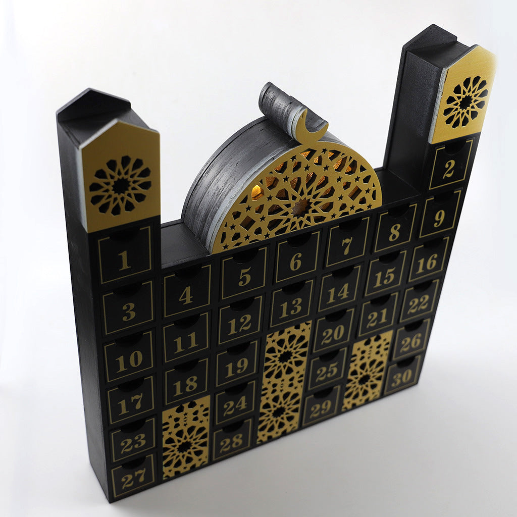 Wooden Luxury Ramadan Advent Calendar - Black