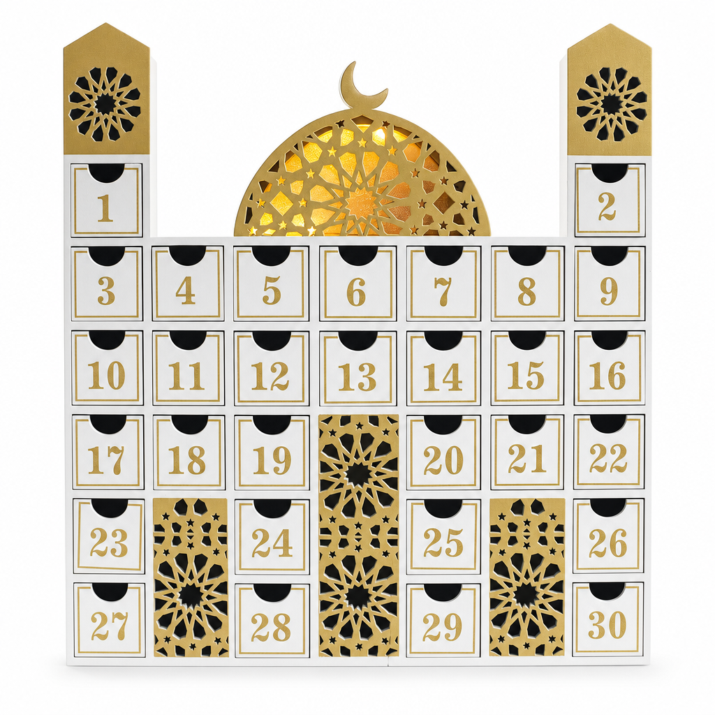 Wooden Luxury Ramadan Advent Calendar - White