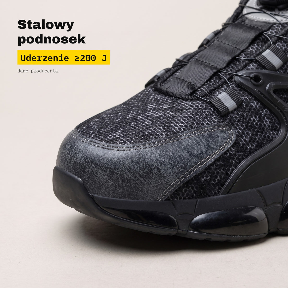 Stalowy podnosek SZYCHTA PRO ONE — uderzenie ≥200 J (dane producenta)