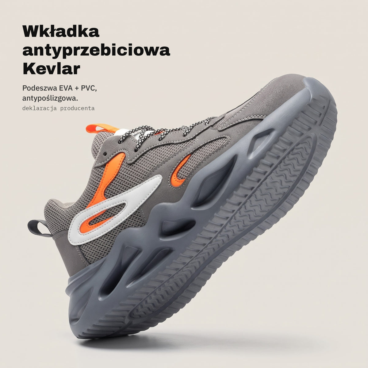 TITAN szare — wkładka Kevlar i podeszwa antypoślizgowa